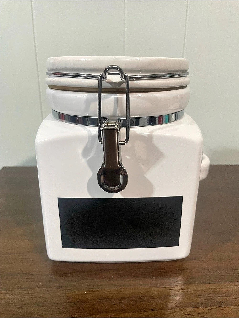 Crate & Barrel Stoneware Canister White